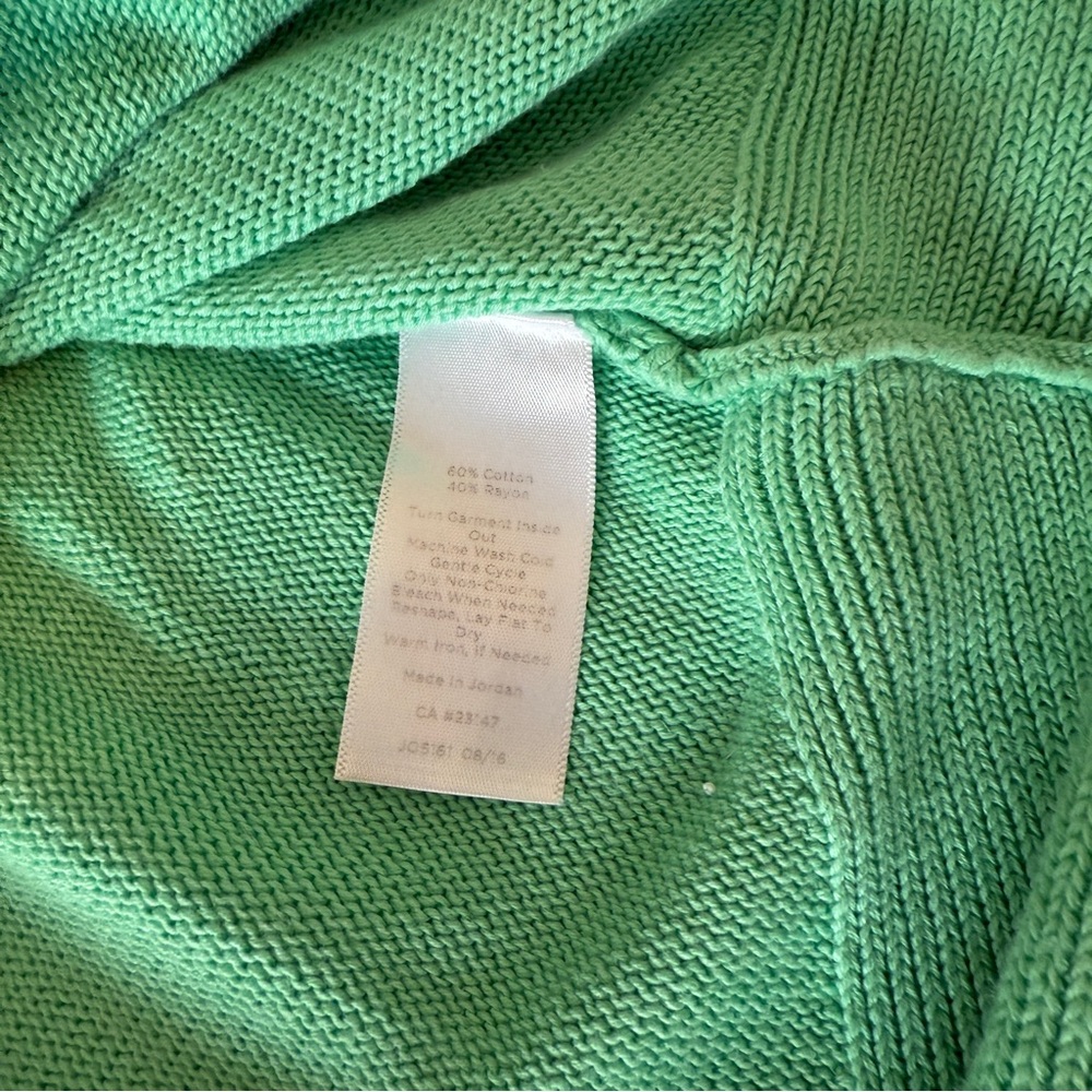 Talbots Womens Sweater Petite S light green Long Sleeve V Neck Pullover - Picture 3 of 6
